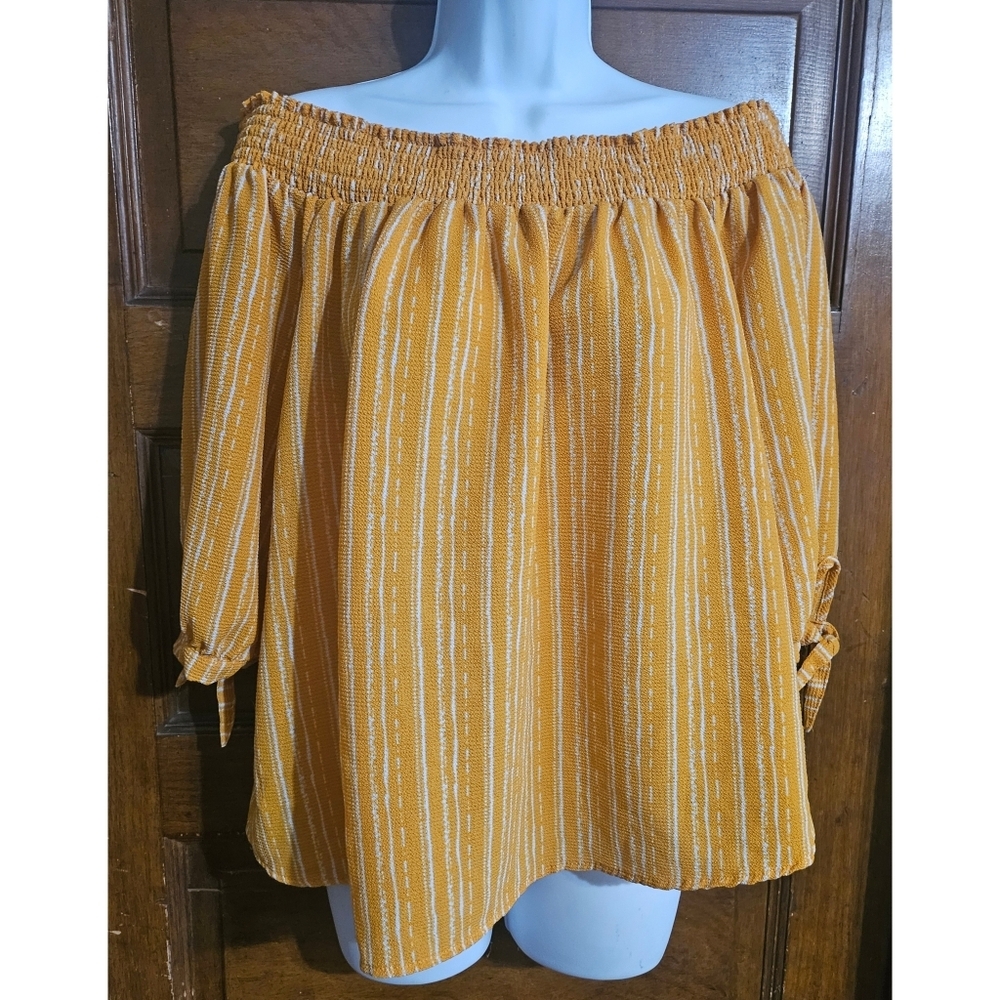 Rue21 Plus Size Striped Off the Shoulder Top